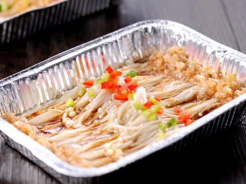 北泉镇锡纸烤金针菇